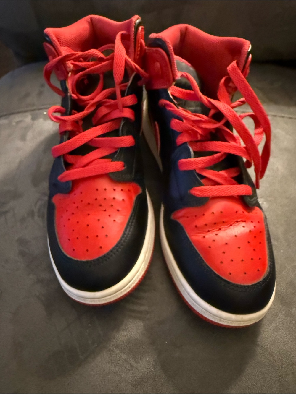 Jordan Kids High-Top Sneakers in Red and Black